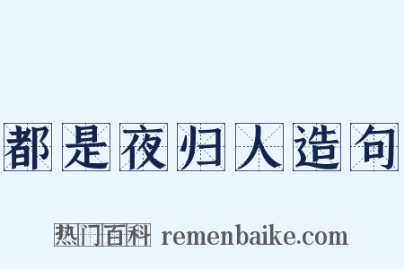 都是夜归人造句是什么意思的图片